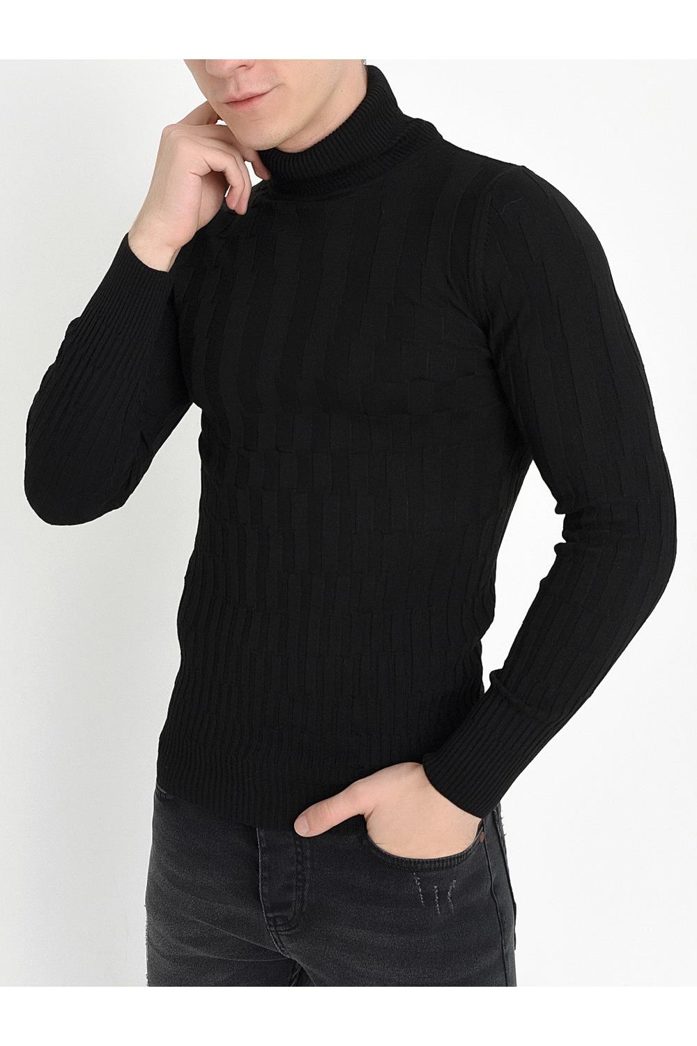 TR 819 Slim Fit Siyah O Yaka Triko