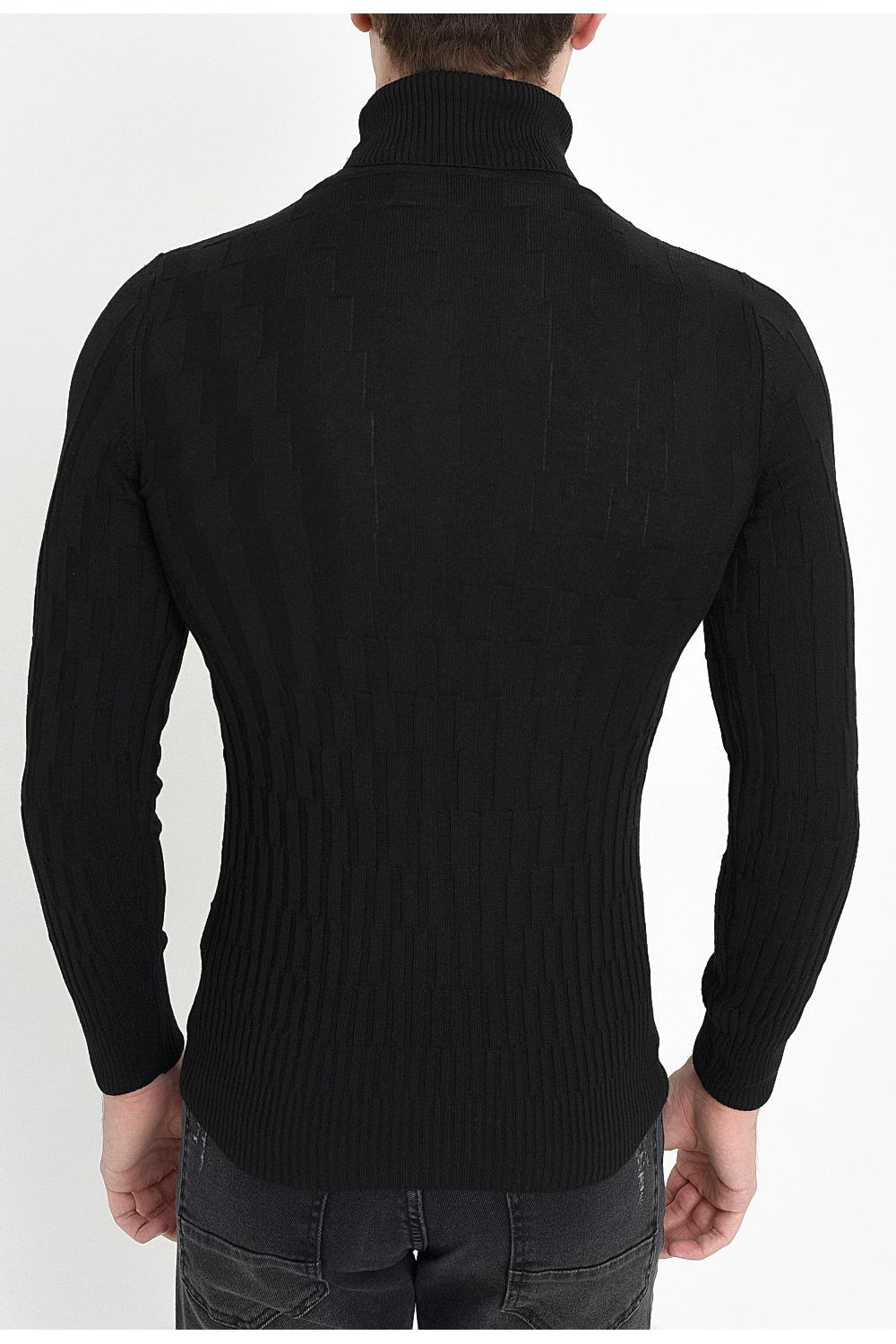 TR 819 Slim Fit Siyah O Yaka Triko