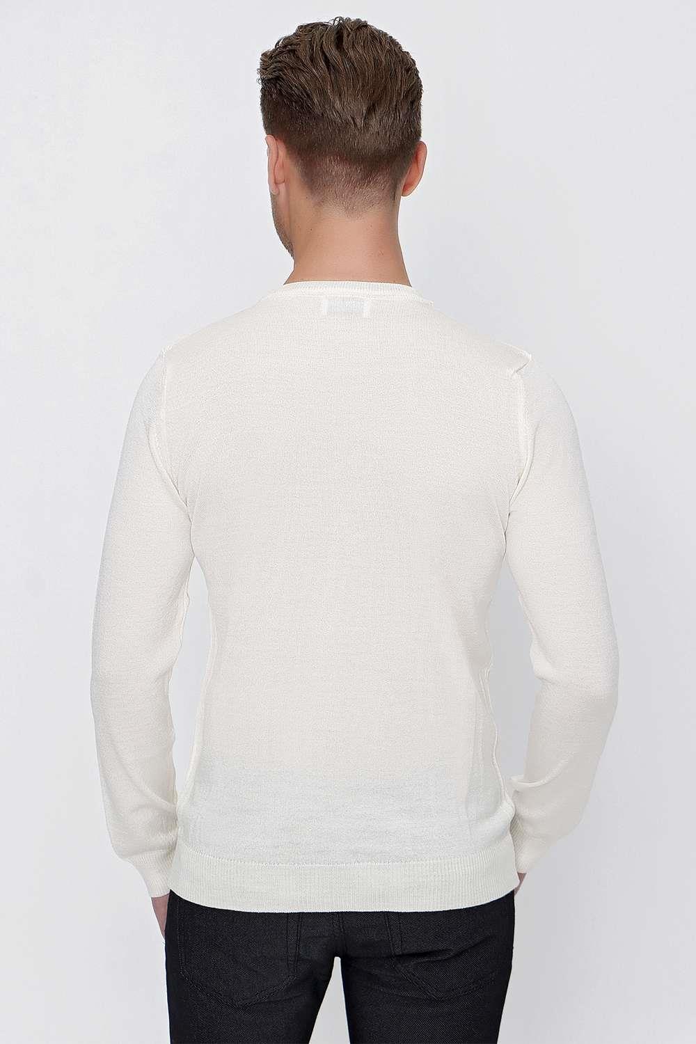 TR 840 Slim Fit Beyaz Klasik Triko