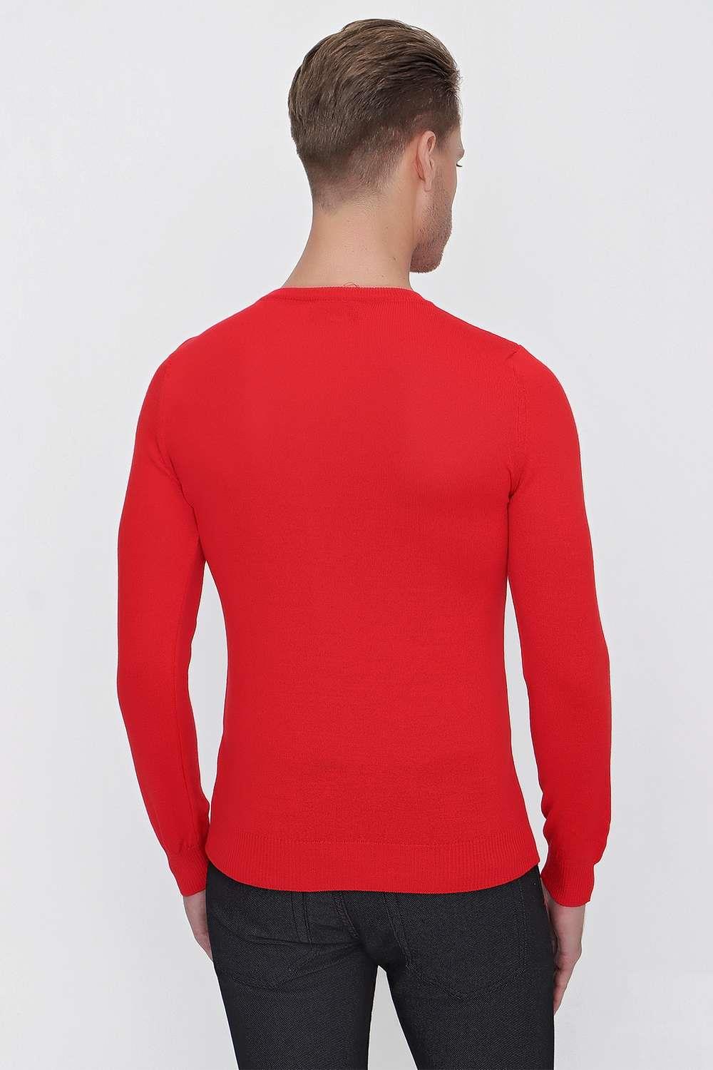 TR 840 Slim Fit Kırmızı Klasik Triko