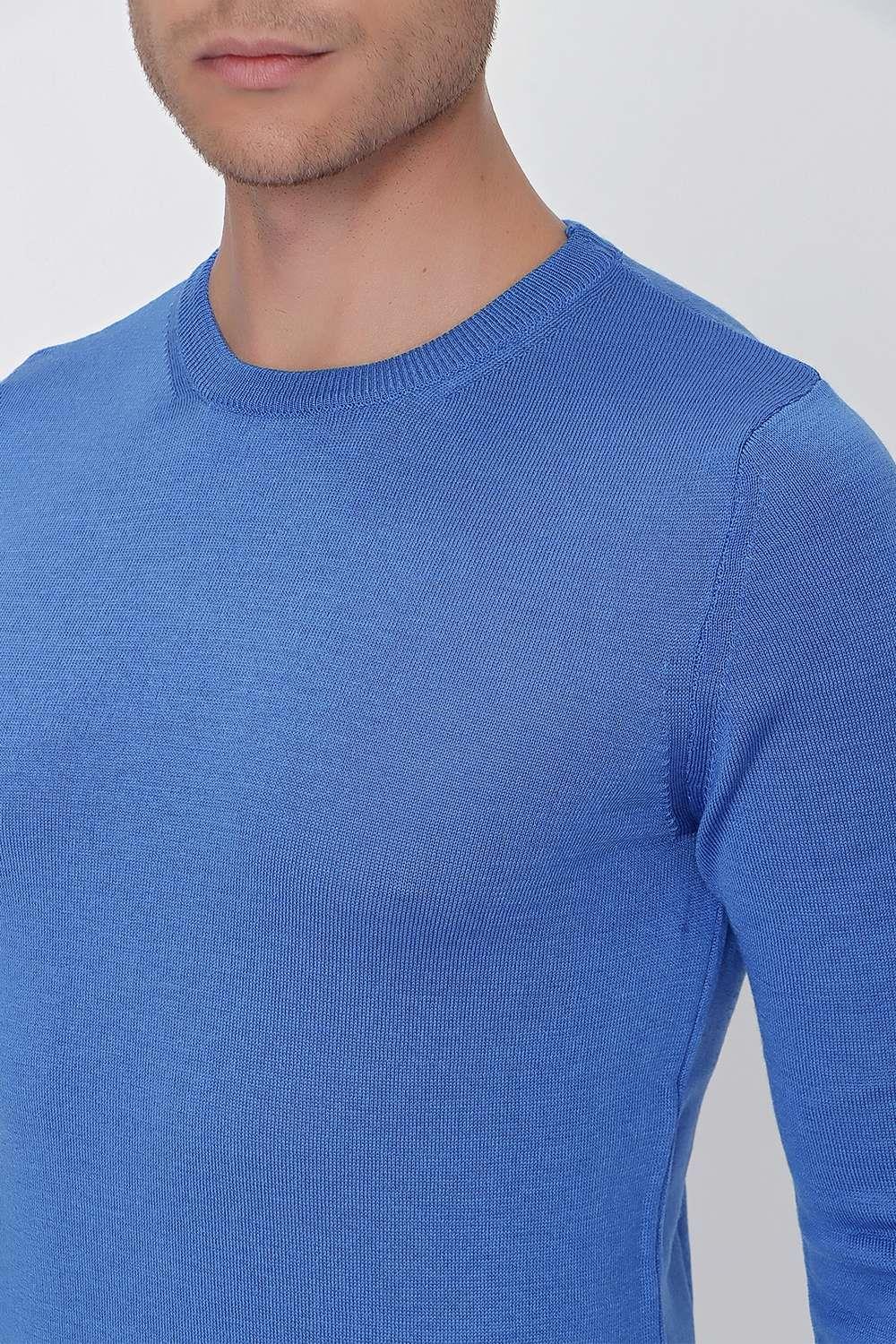 TR 840 Slim Fit Mavi Klasik Triko