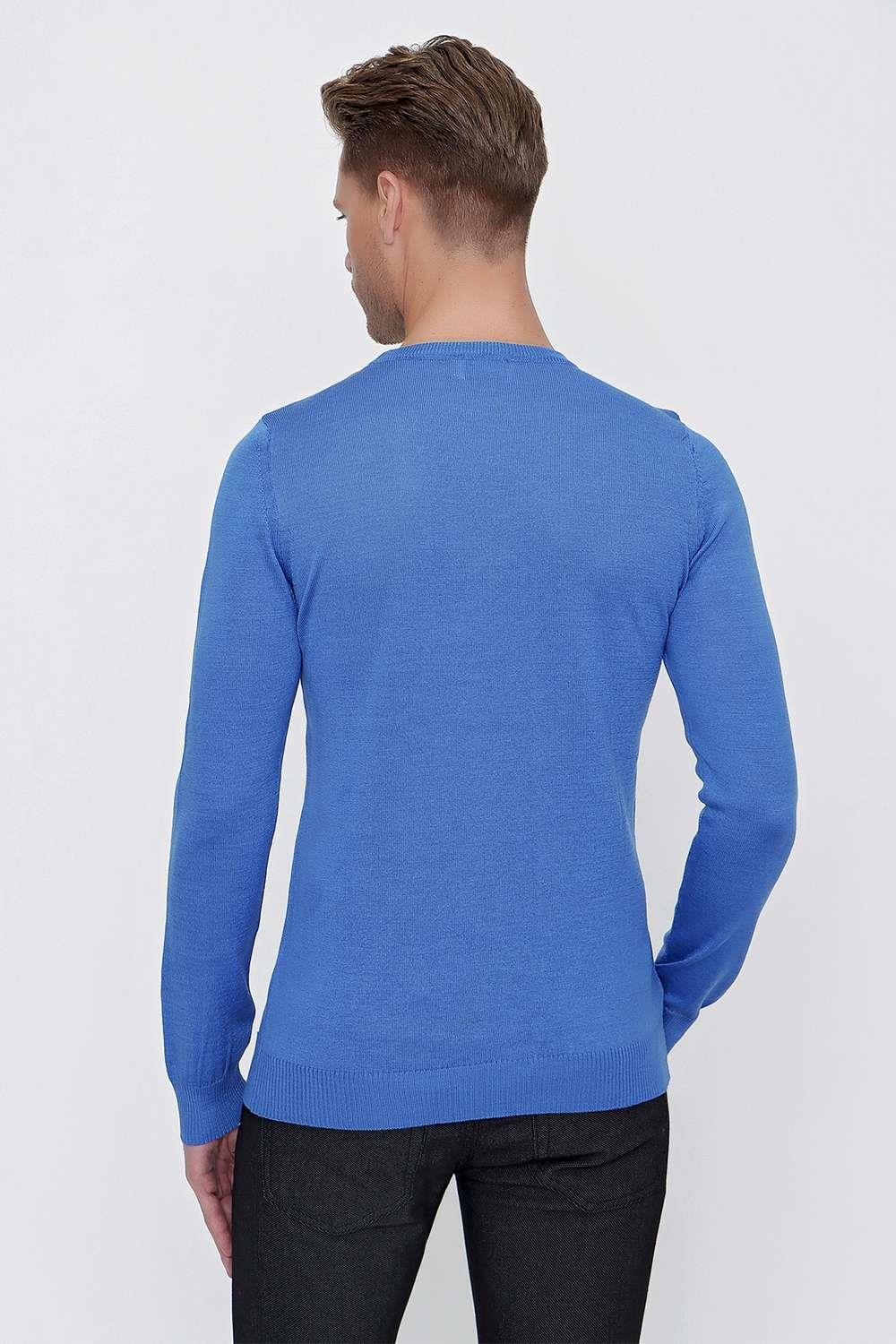 TR 840 Slim Fit Mavi Klasik Triko