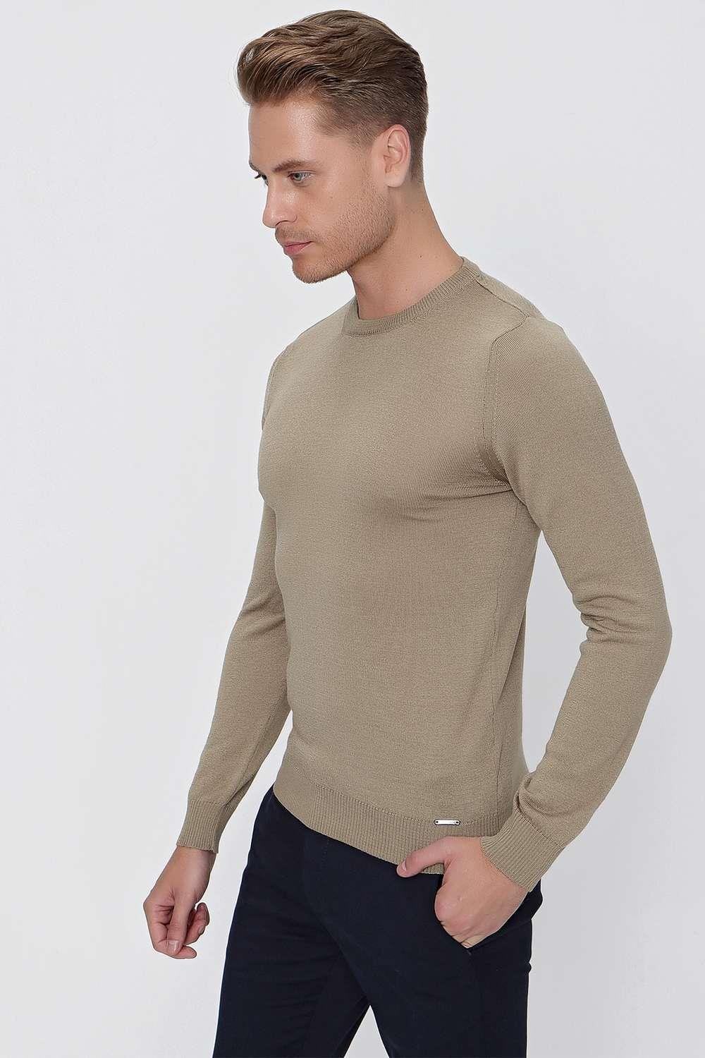 TR 840 Slim Fit Taş Klasik Triko