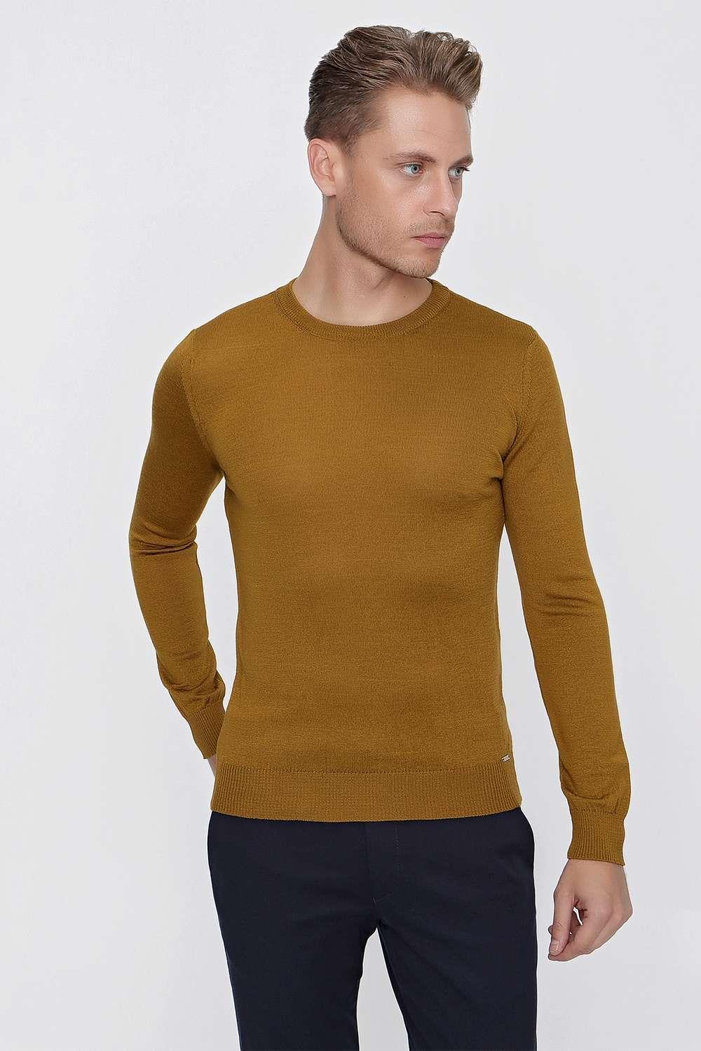 TR 840 Slim Fit Tütün Klasik Triko