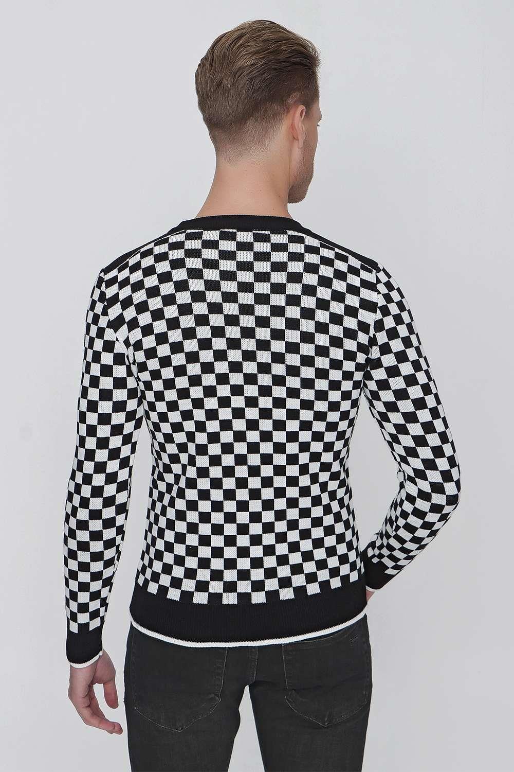 TR 843 Slim Fit Siyah Klasik Triko