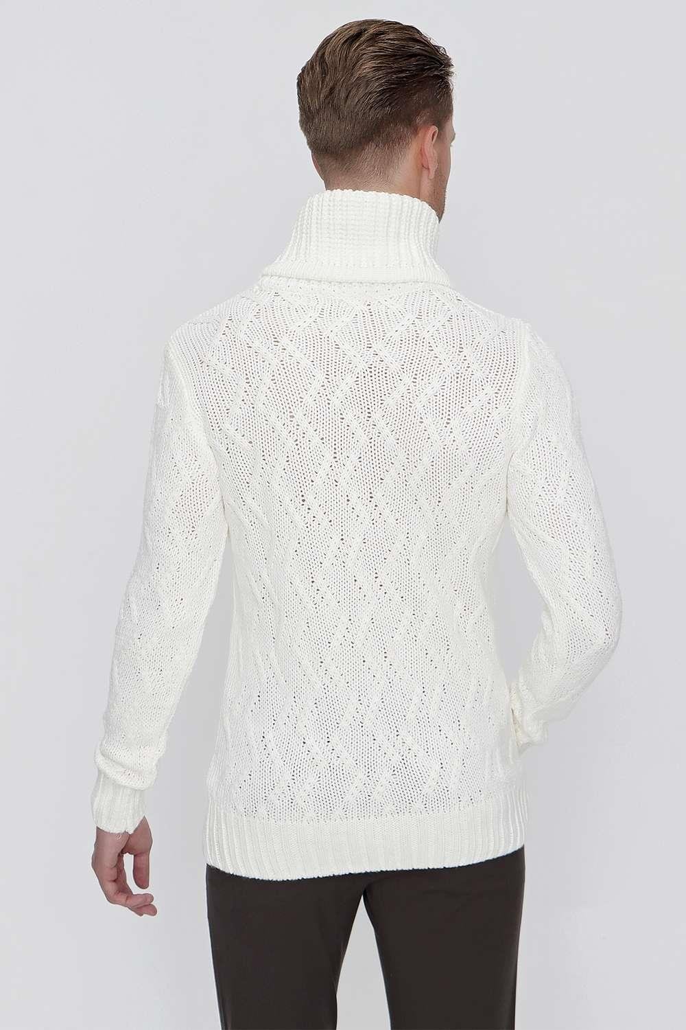 TR 844 Slim Fit Ekru Klasik Triko