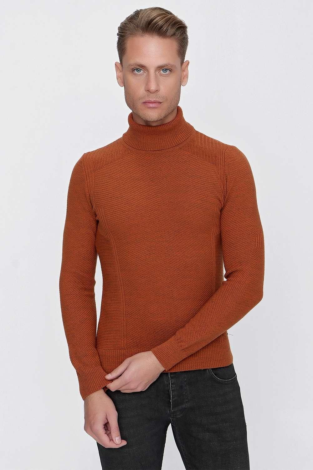 TR 847 Slim Fit Kiremit Klasik Triko