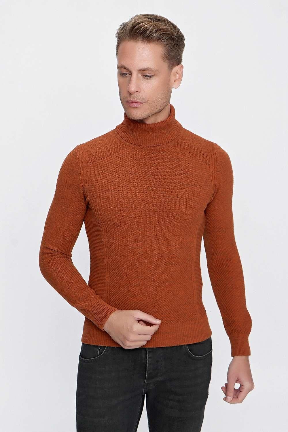 TR 847 Slim Fit Kiremit Klasik Triko