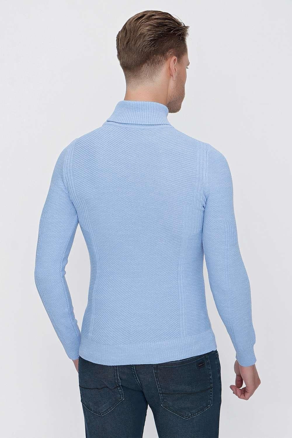 TR 847 Slim Fit Mavi Klasik Triko