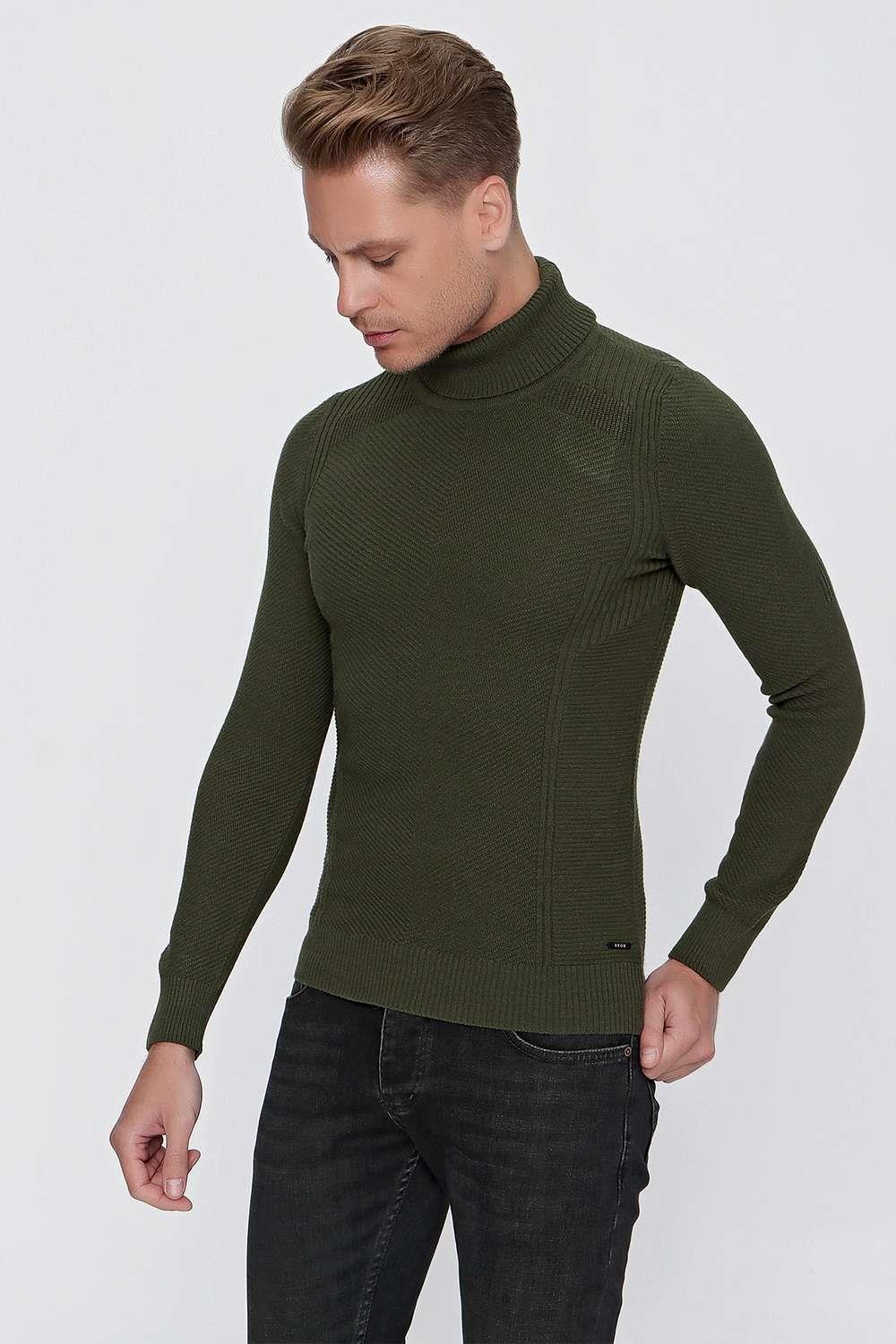 TR 847 Slim Fit Yeşil Klasik Triko