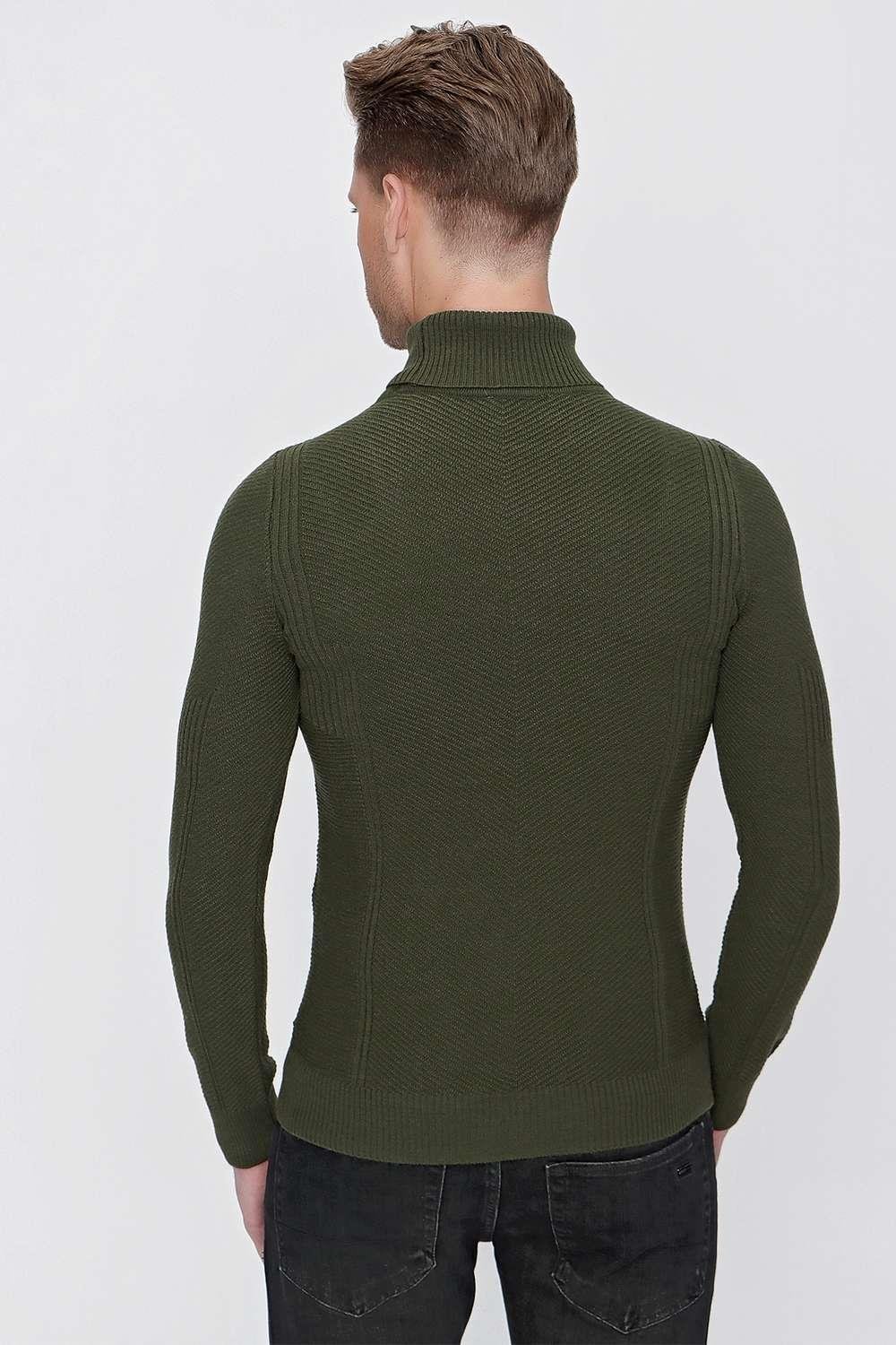 TR 847 Slim Fit Yeşil Klasik Triko