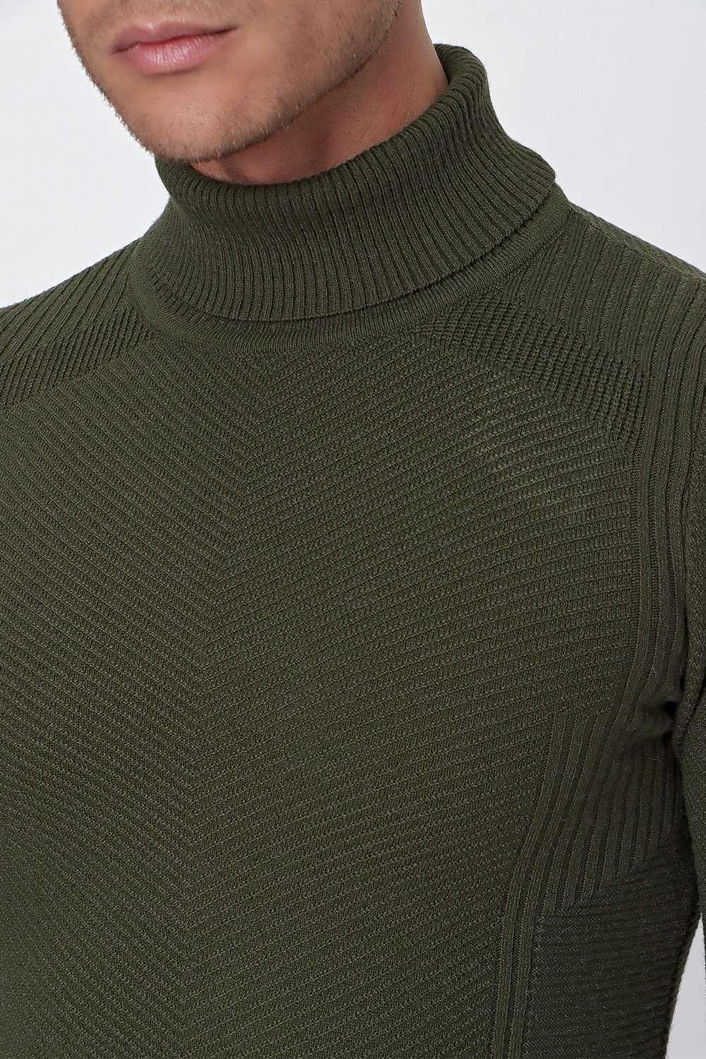 TR 847 Slim Fit Yeşil Klasik Triko