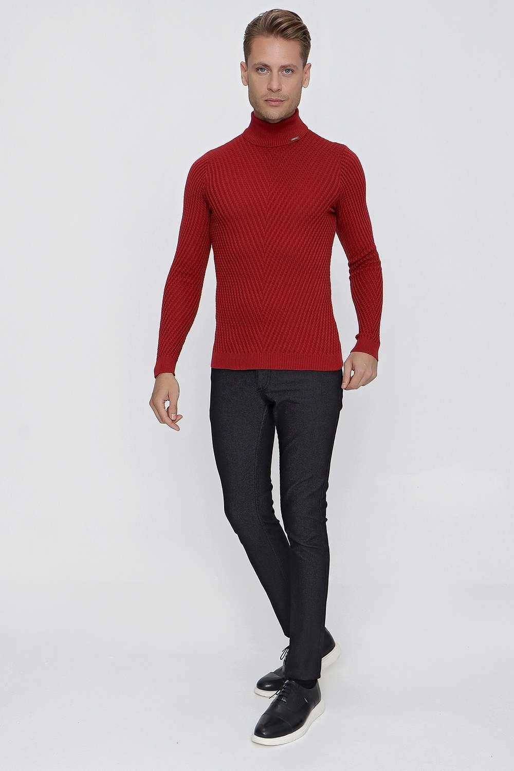 TR 848 Slim Fit Bordo Klasik Triko