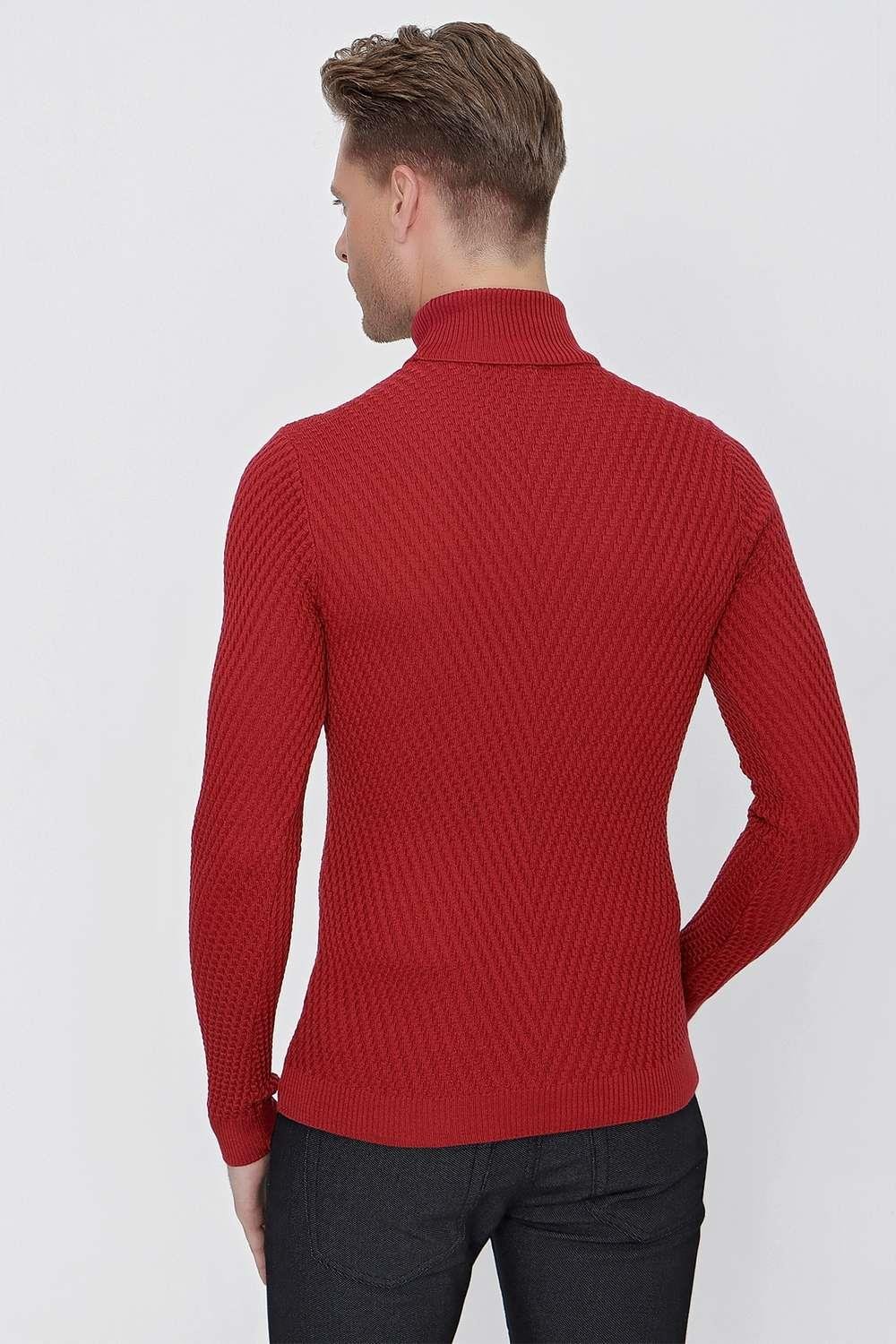 TR 848 Slim Fit Bordo Klasik Triko