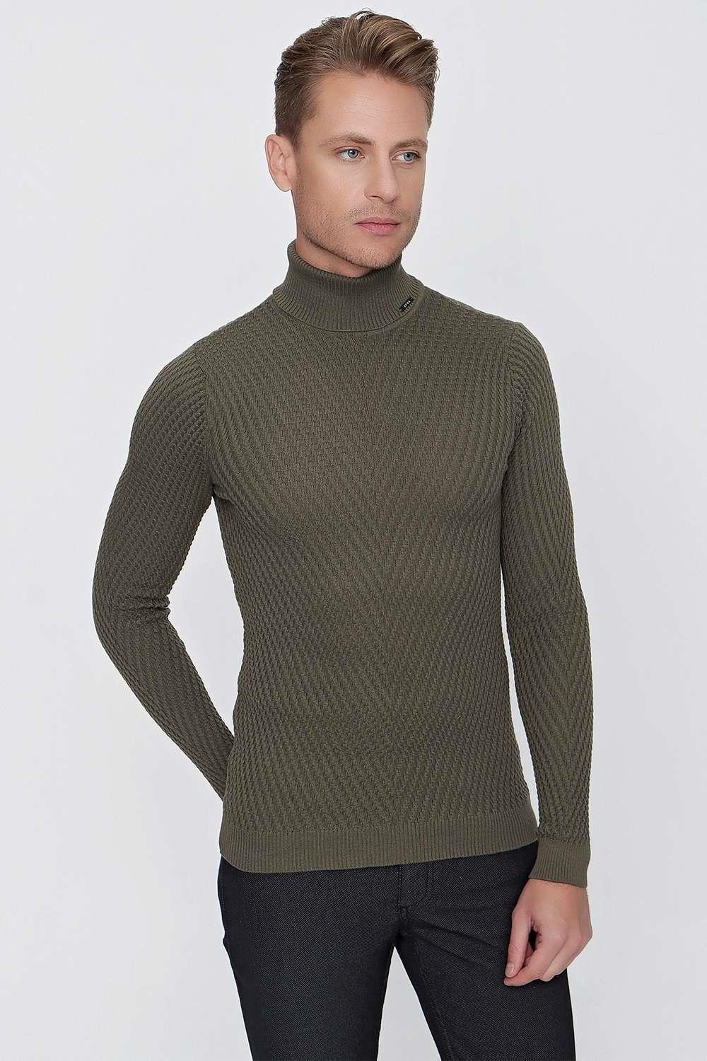 TR 848 Slim Fit Haki Klasik Triko