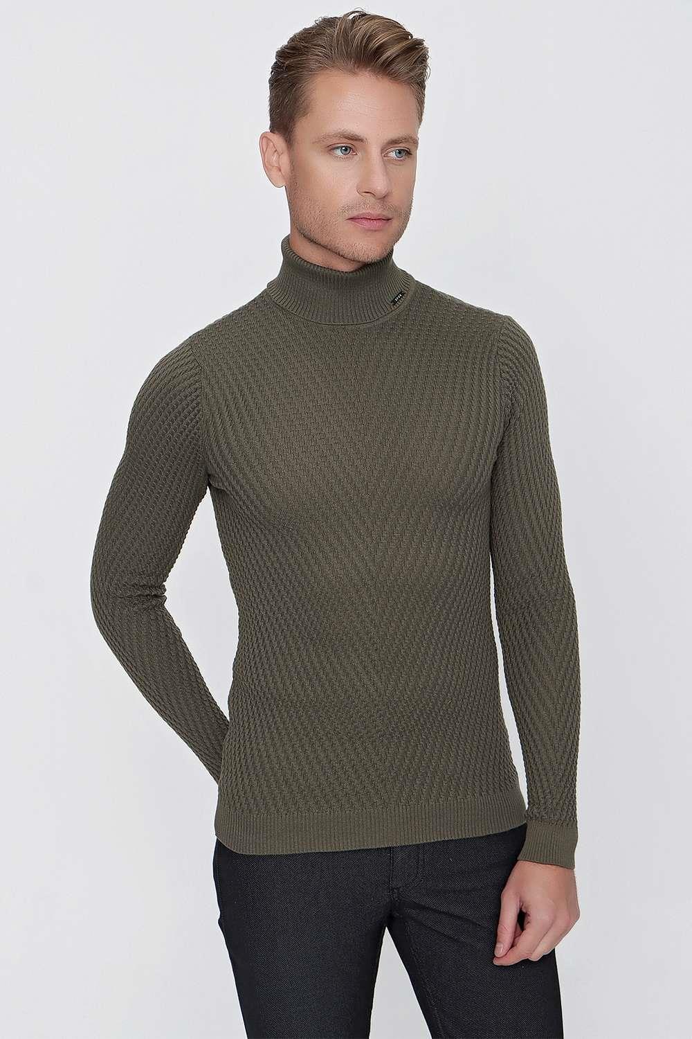 TR 848 Slim Fit Haki Klasik Triko
