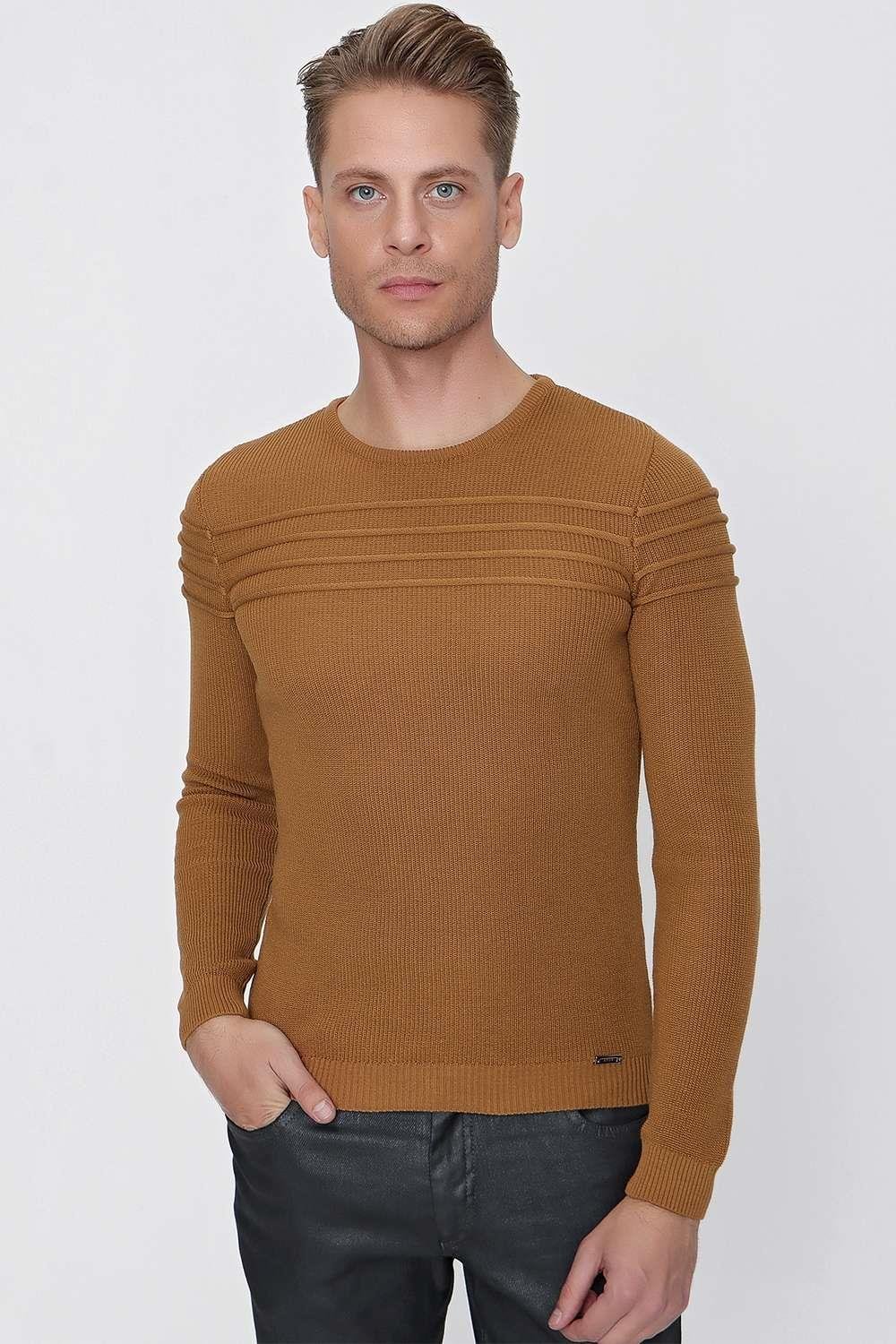 TR 849 Slim Fit Taba Klasik Triko