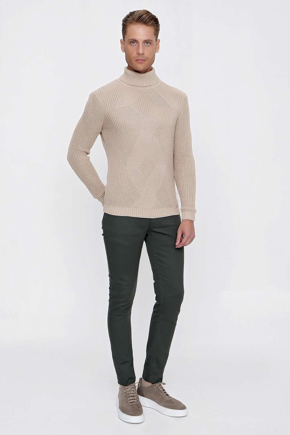 TR 850 Slim Fit Bej Klasik Triko