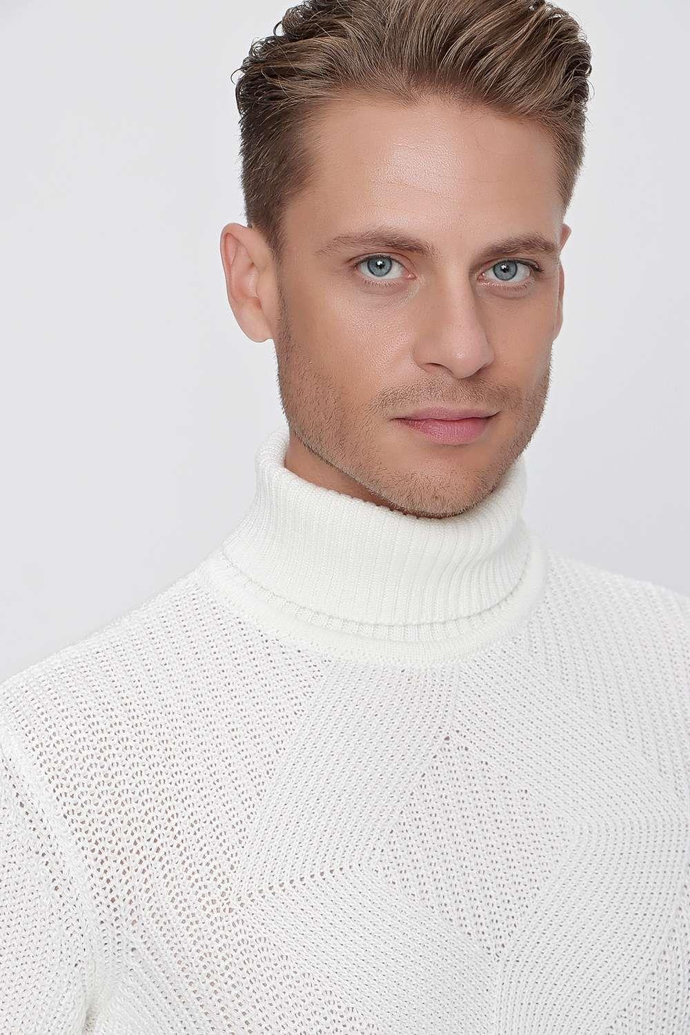 TR 850 Slim Fit Ekru Klasik Triko
