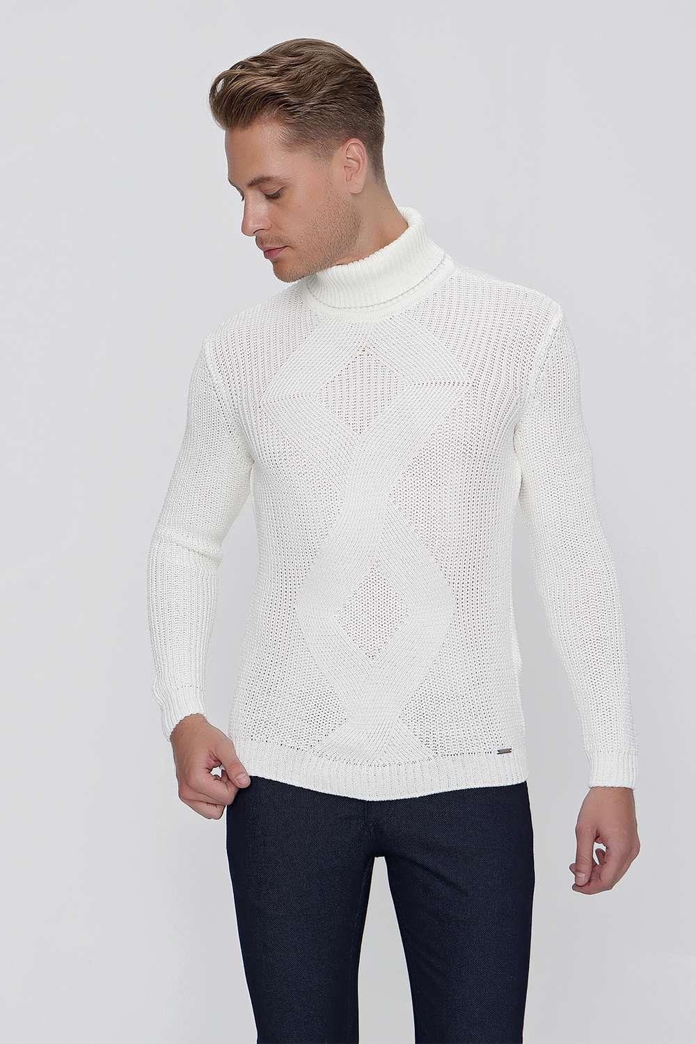 TR 850 Slim Fit Ekru Klasik Triko