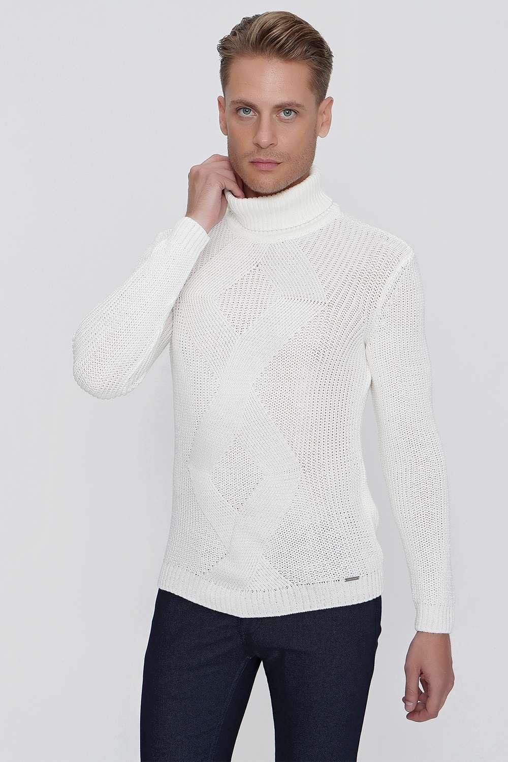 TR 850 Slim Fit Ekru Klasik Triko