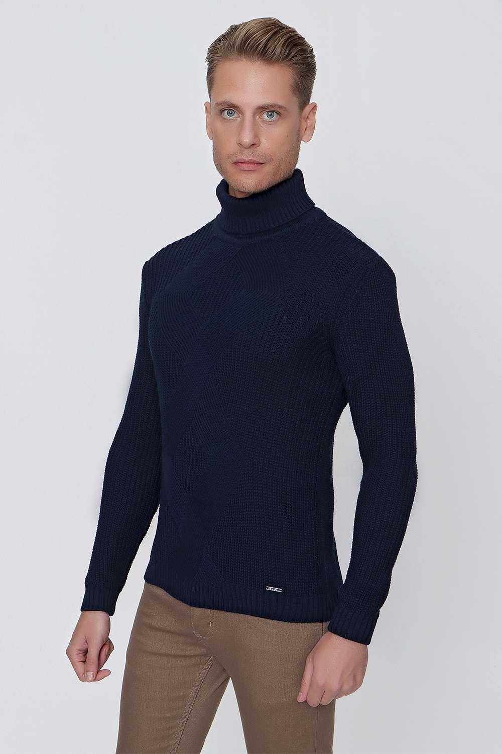 TR 850 Slim Fit Lacivert Klasik Triko