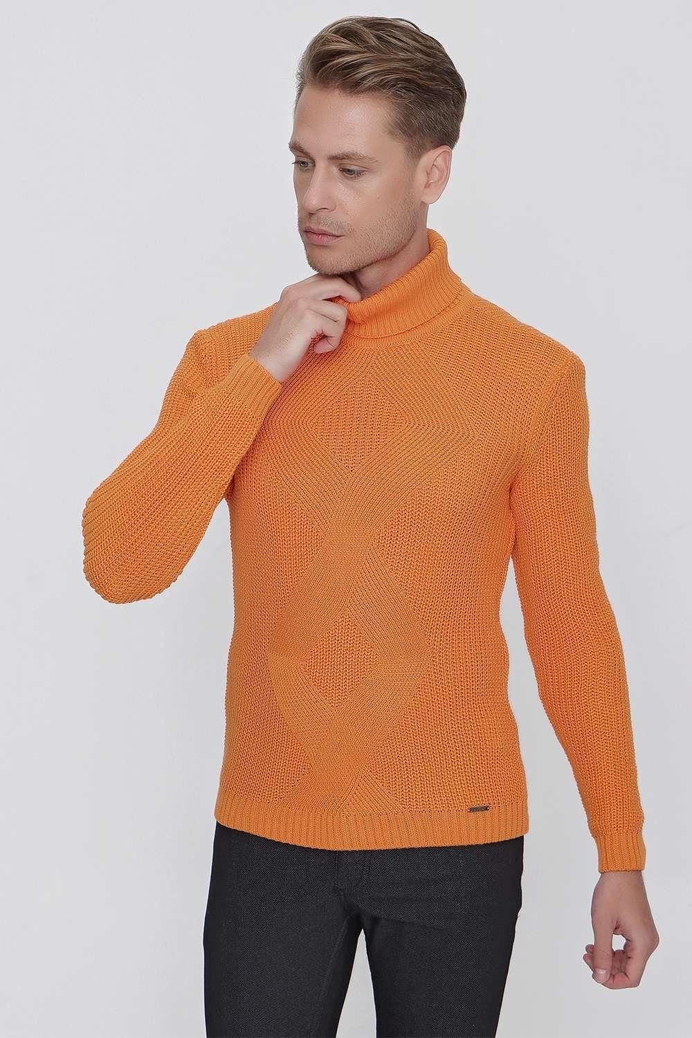 TR 850 Slim Fit Oranj Klasik Triko