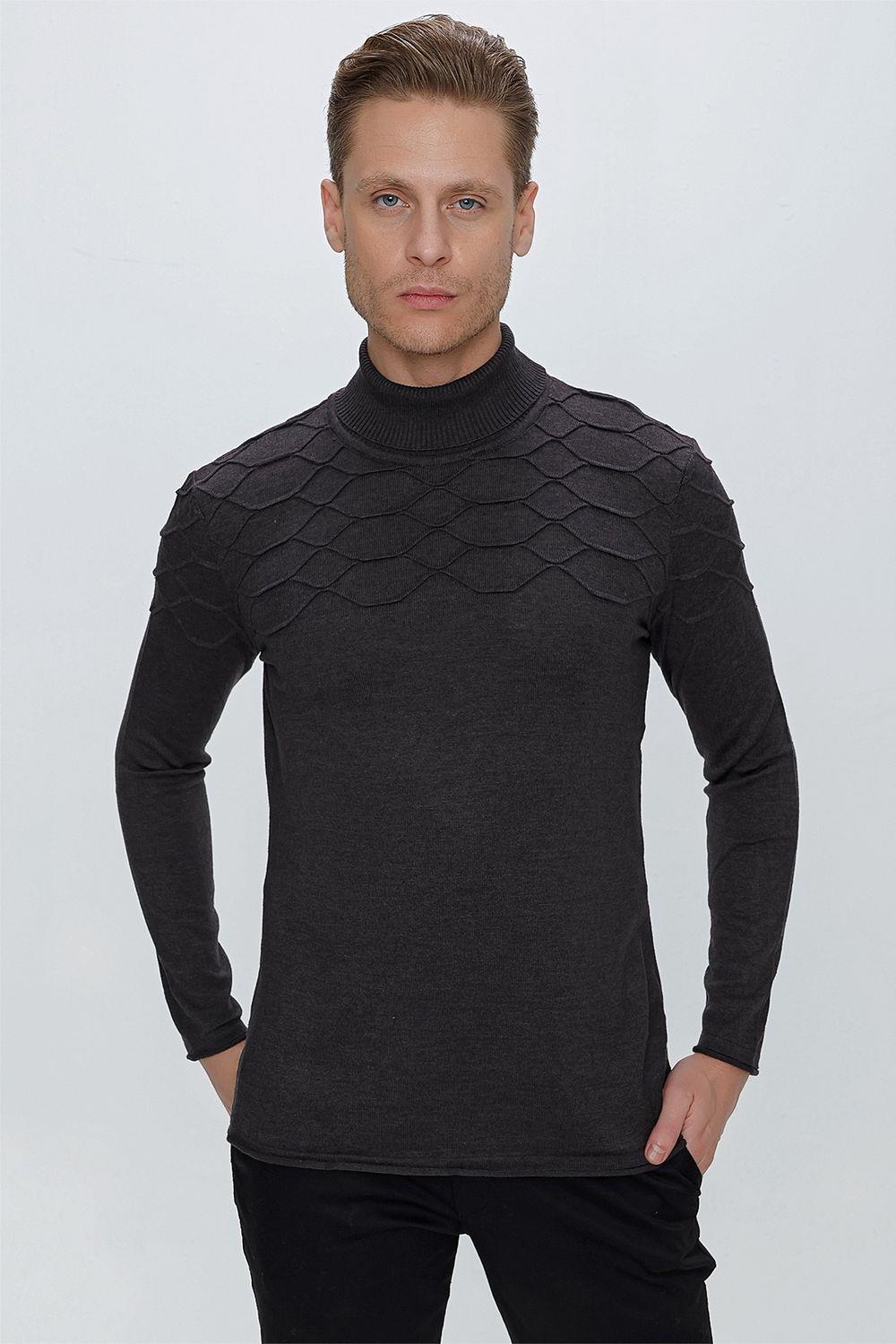 TR 851 Slim Fit Antrasit Klasik Triko