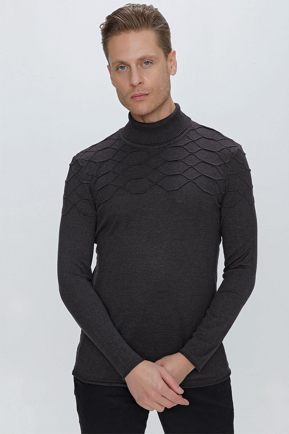 TR 851 Slim Fit Antrasit Klasik Triko