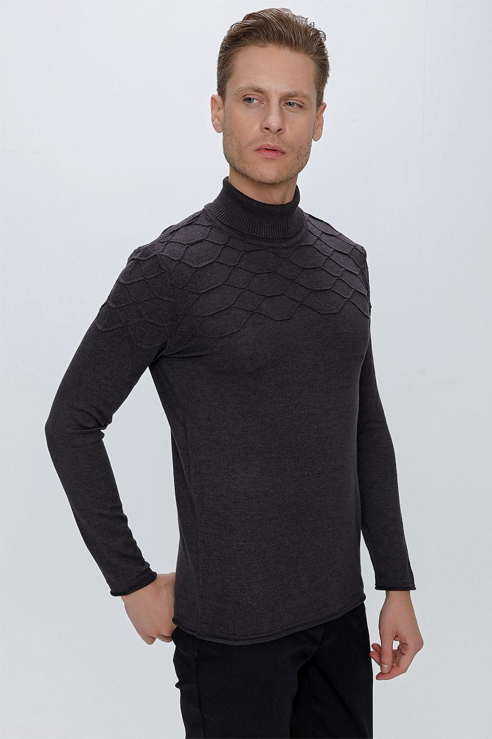 TR 851 Slim Fit Antrasit Klasik Triko