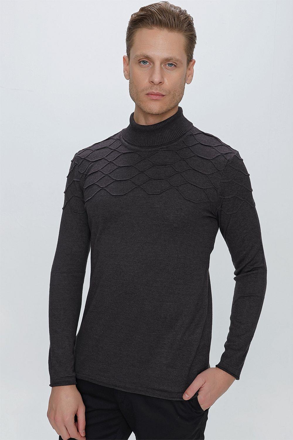 TR 851 Slim Fit Antrasit Klasik Triko