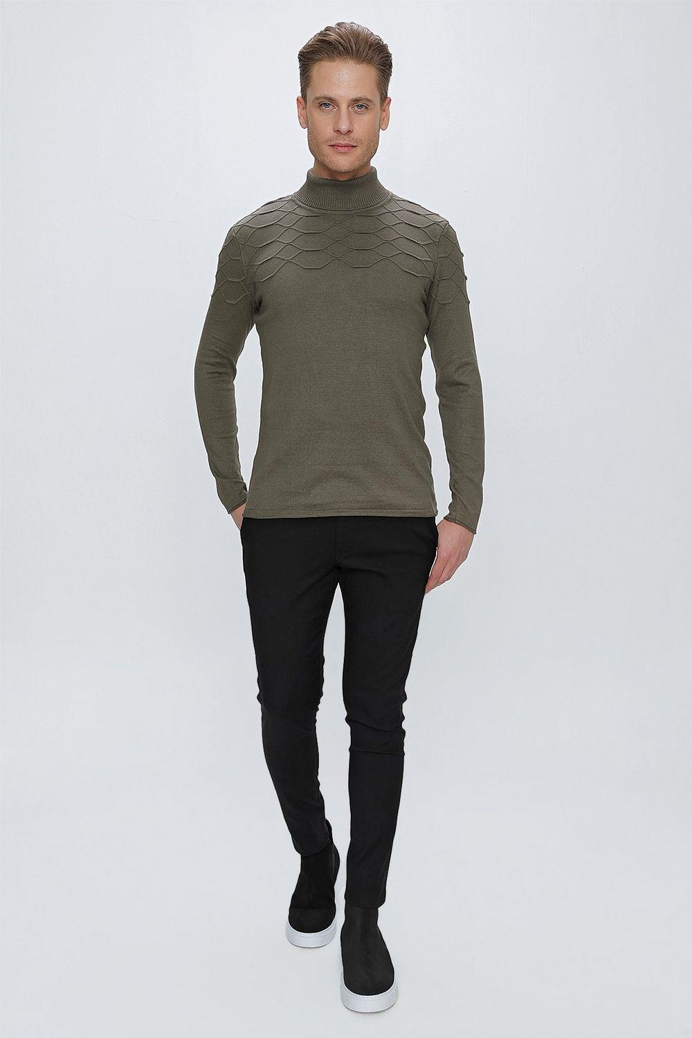 TR 851 Slim Fit Haki Klasik Triko