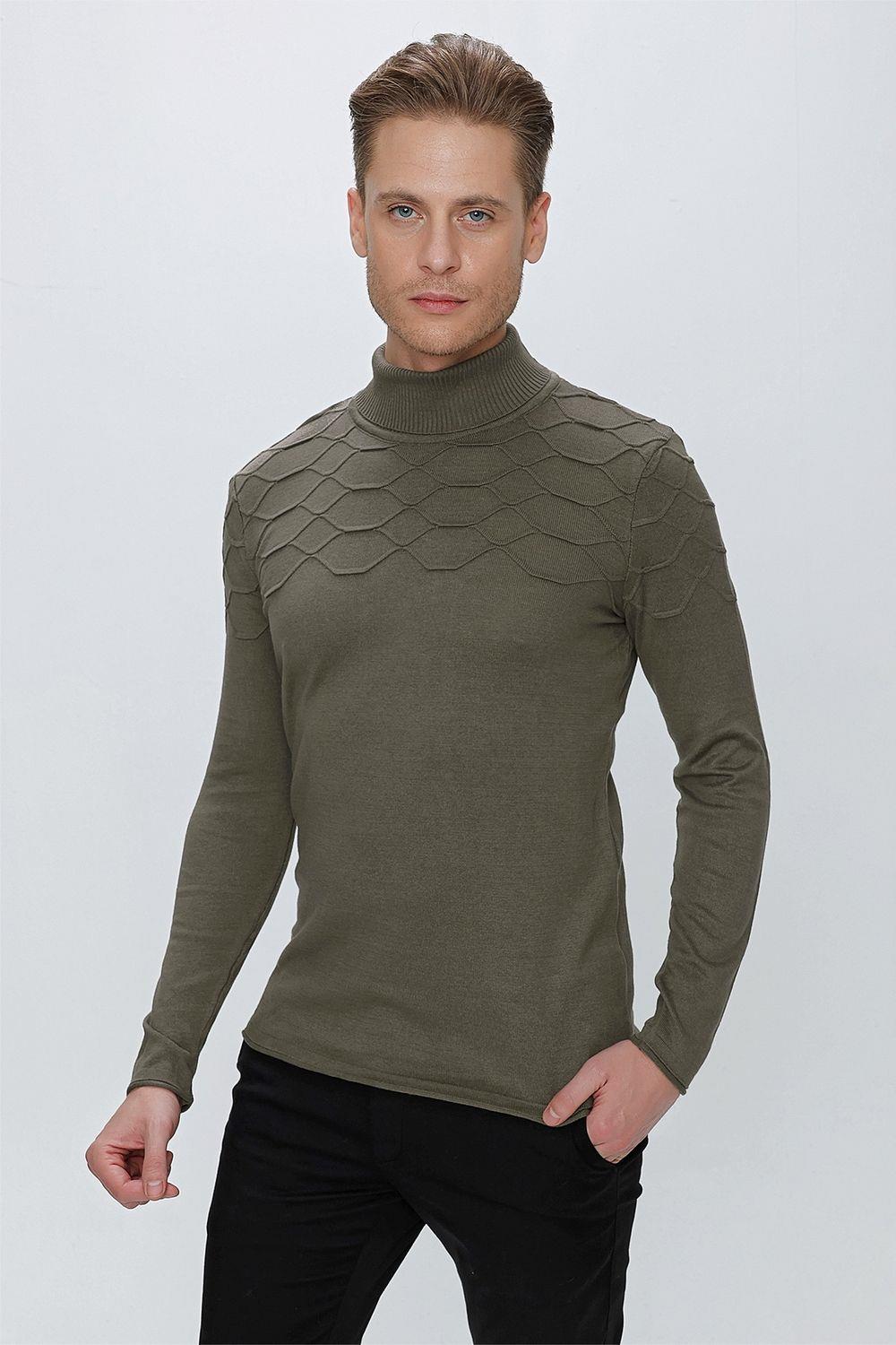 TR 851 Slim Fit Haki Klasik Triko