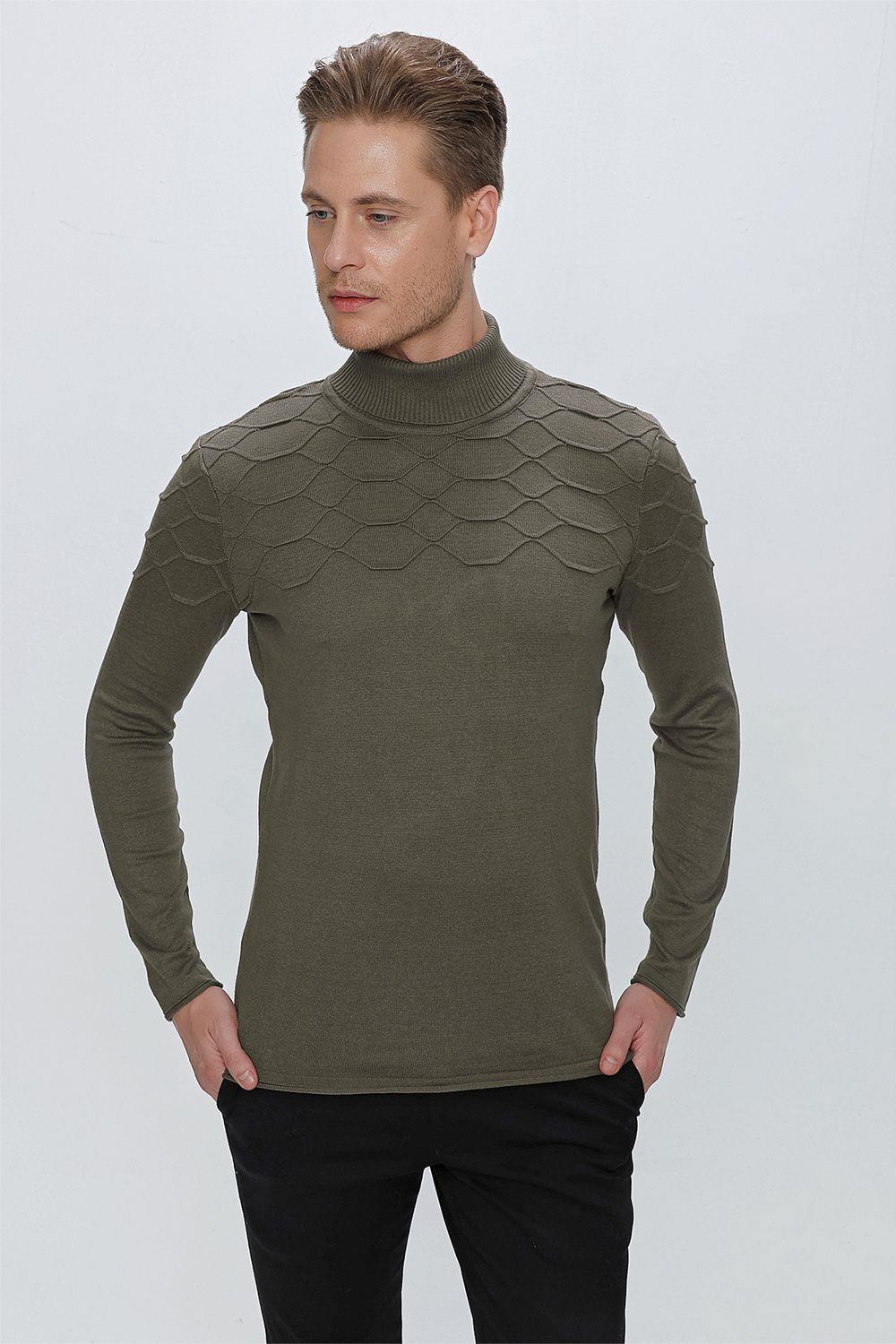 TR 851 Slim Fit Haki Klasik Triko
