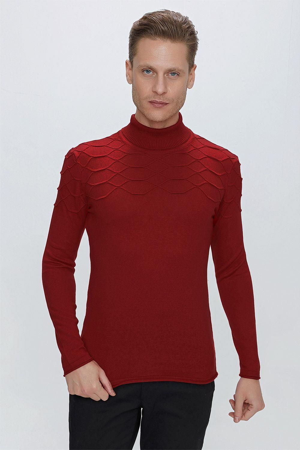 TR 851 Slim Fit Kırmızı Klasik Triko