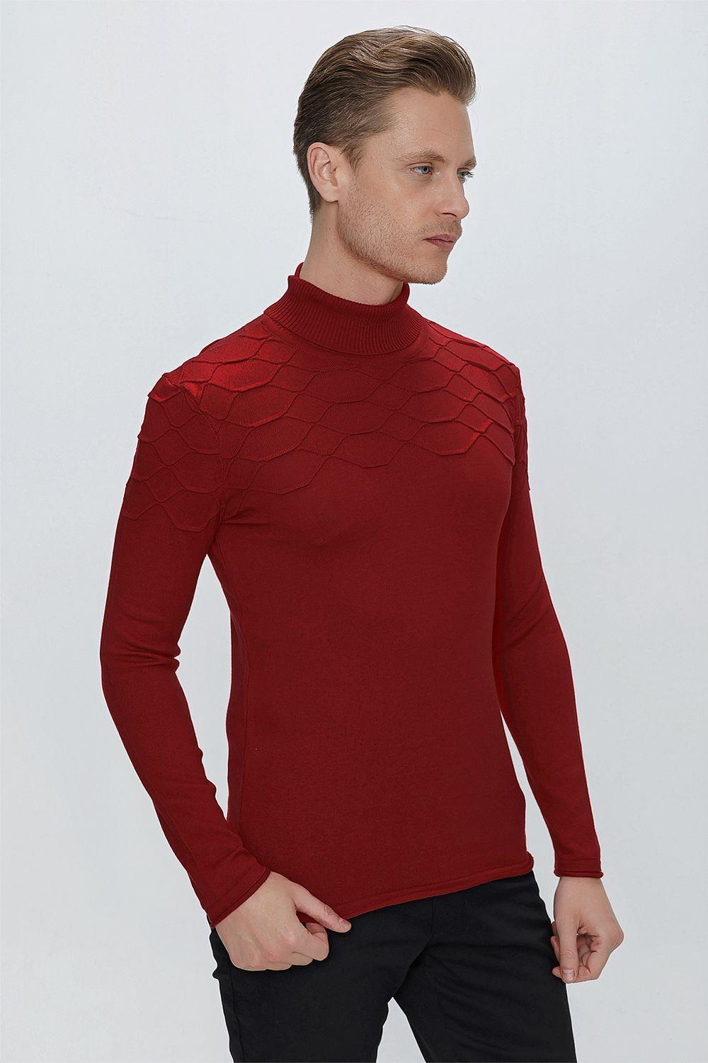 TR 851 Slim Fit Kırmızı Klasik Triko