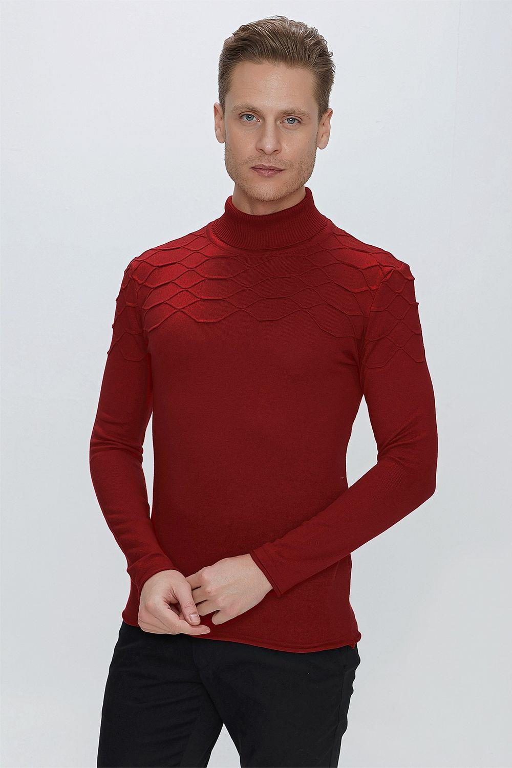 TR 851 Slim Fit Kırmızı Klasik Triko