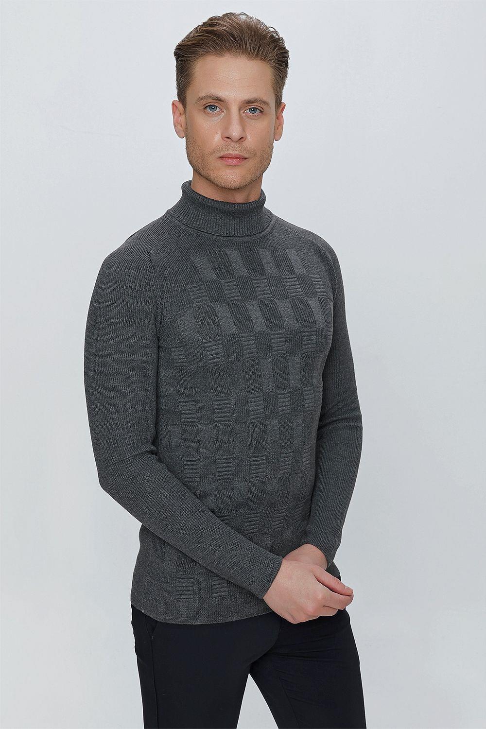 TR 852 Slim Fit Antrasit Klasik Triko
