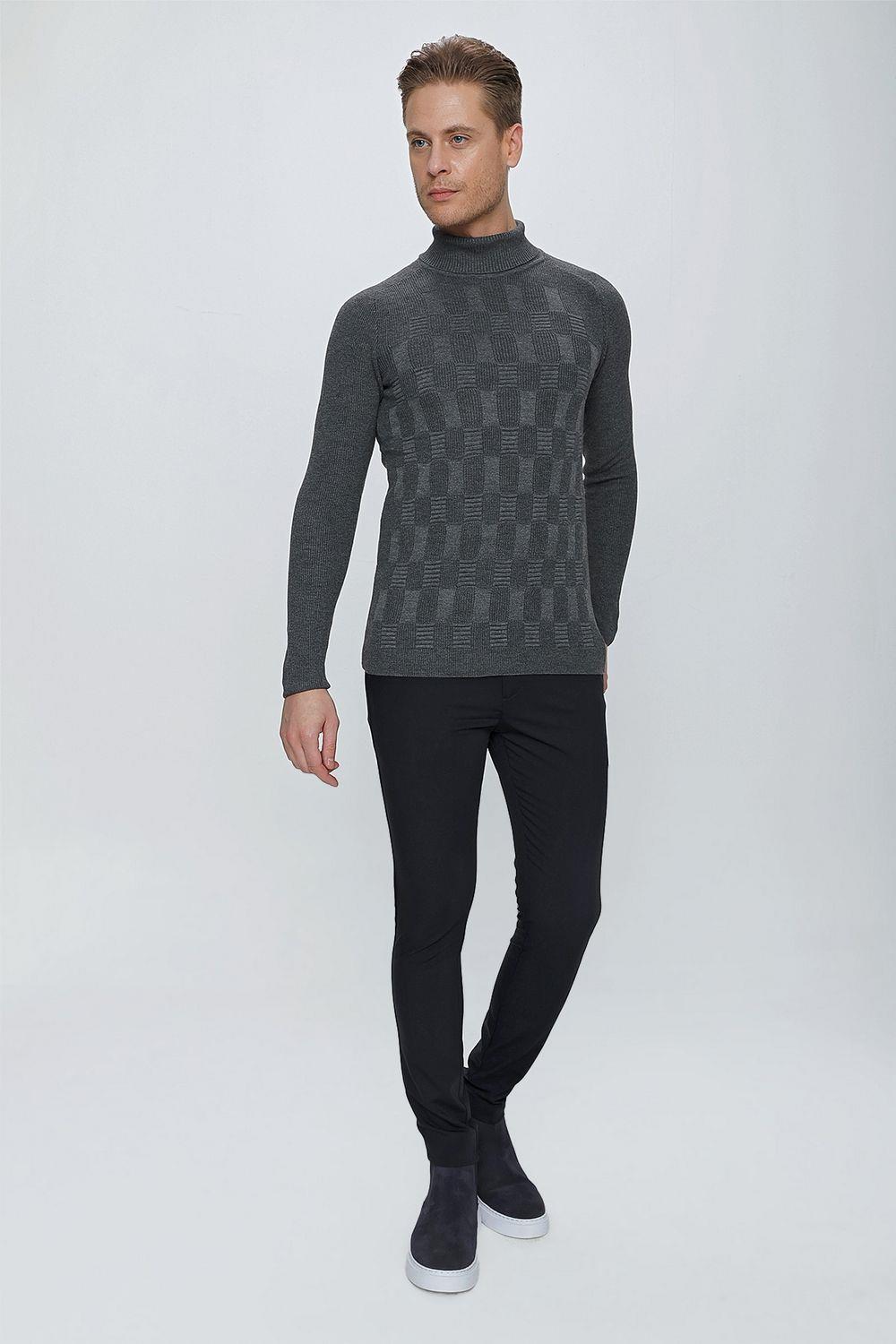 TR 852 Slim Fit Antrasit Klasik Triko