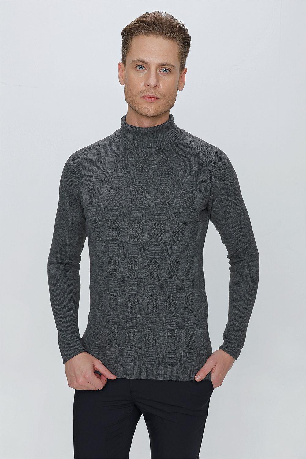 TR 852 Slim Fit Antrasit Klasik Triko