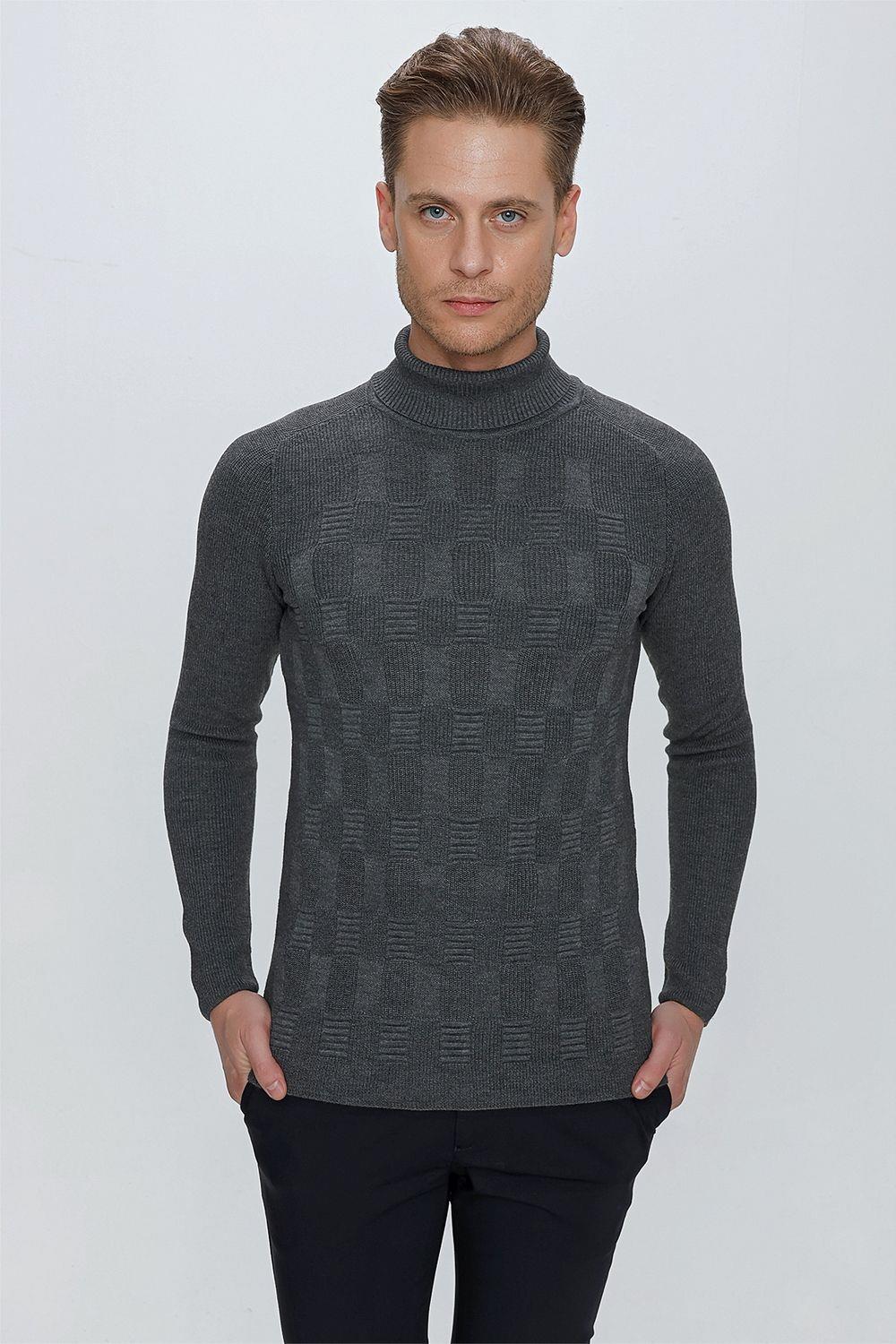 TR 852 Slim Fit Antrasit Klasik Triko