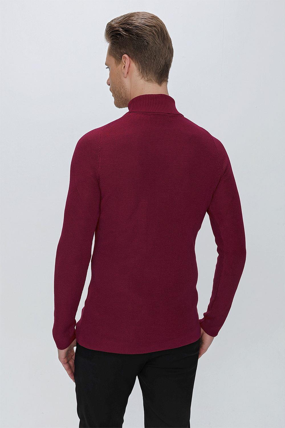 TR 852 Slim Fit Bordo Klasik Triko