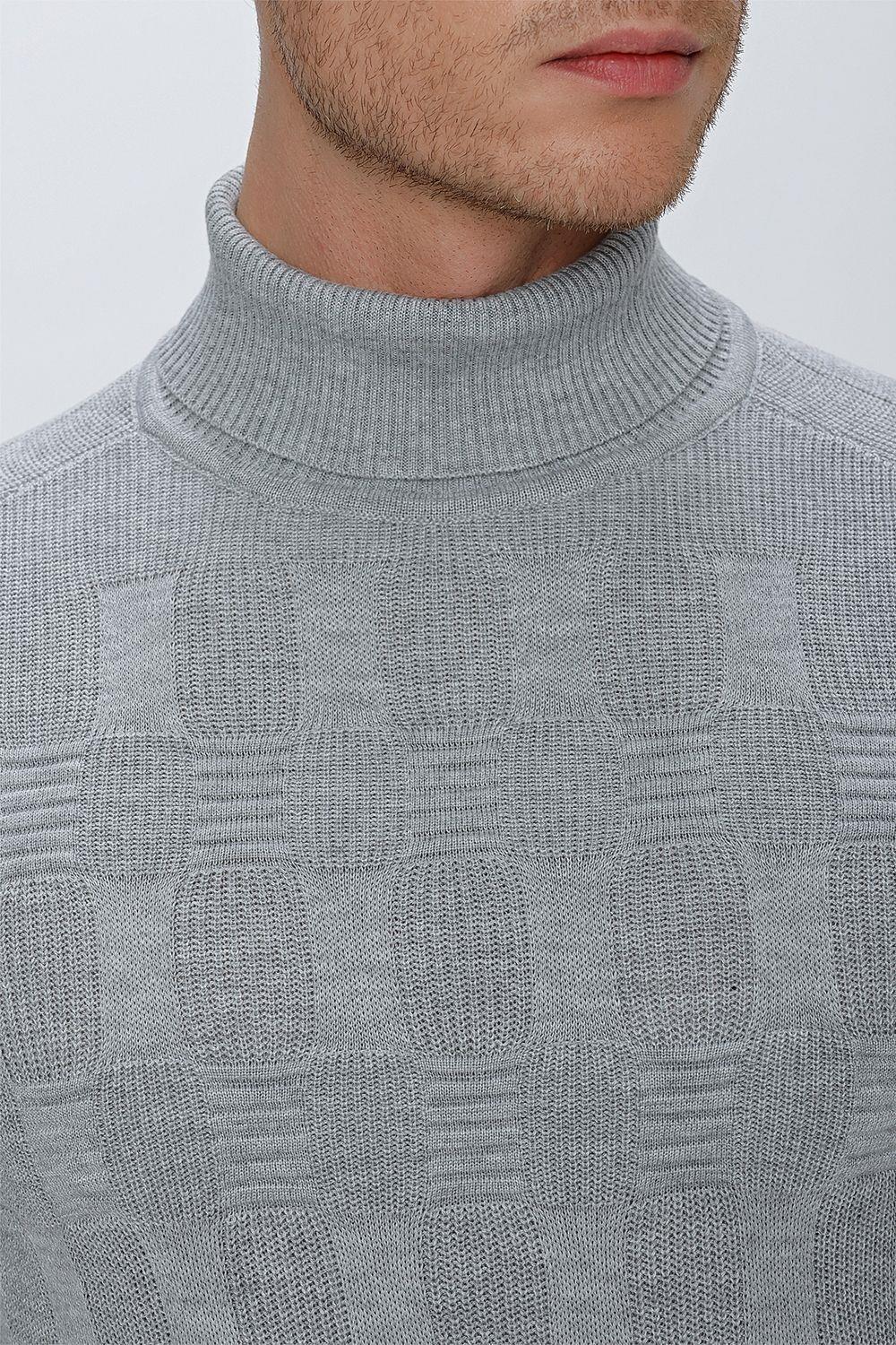 TR 852 Slim Fit Gri Klasik Triko