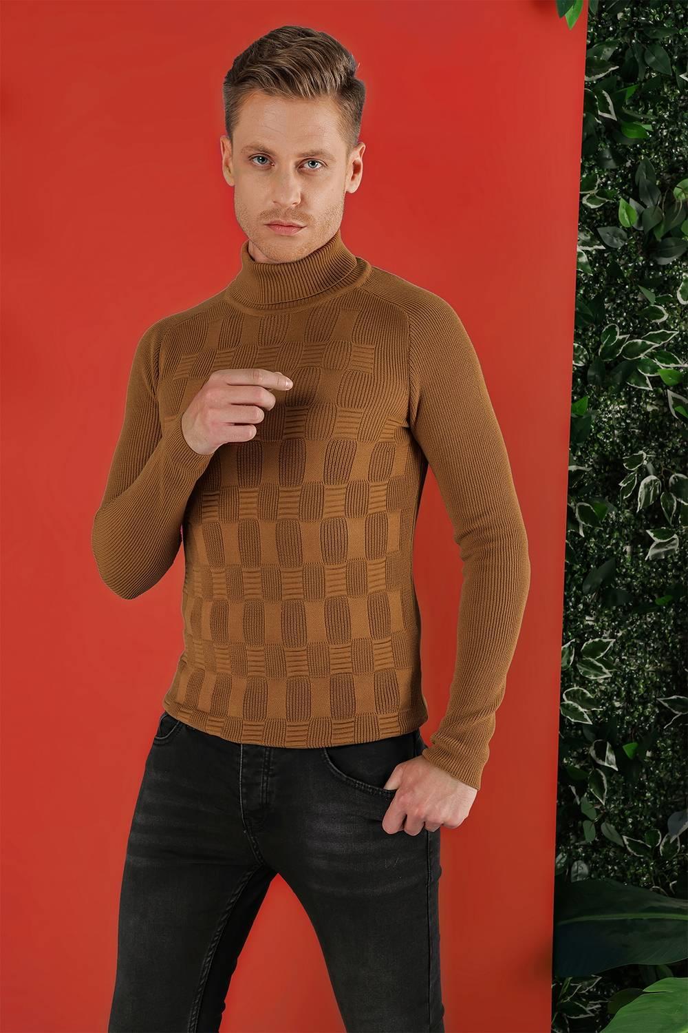 TR 852 Slim Fit Taba Klasik Triko
