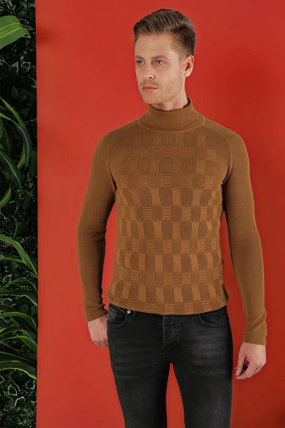 TR 852 Slim Fit Taba Klasik Triko