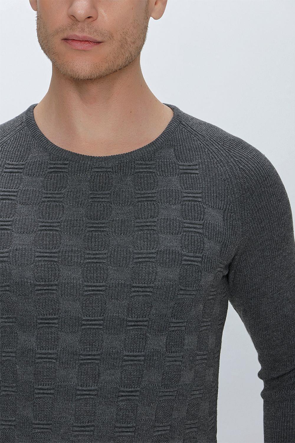 TR 854 Slim Fit Antrasit Klasik Triko