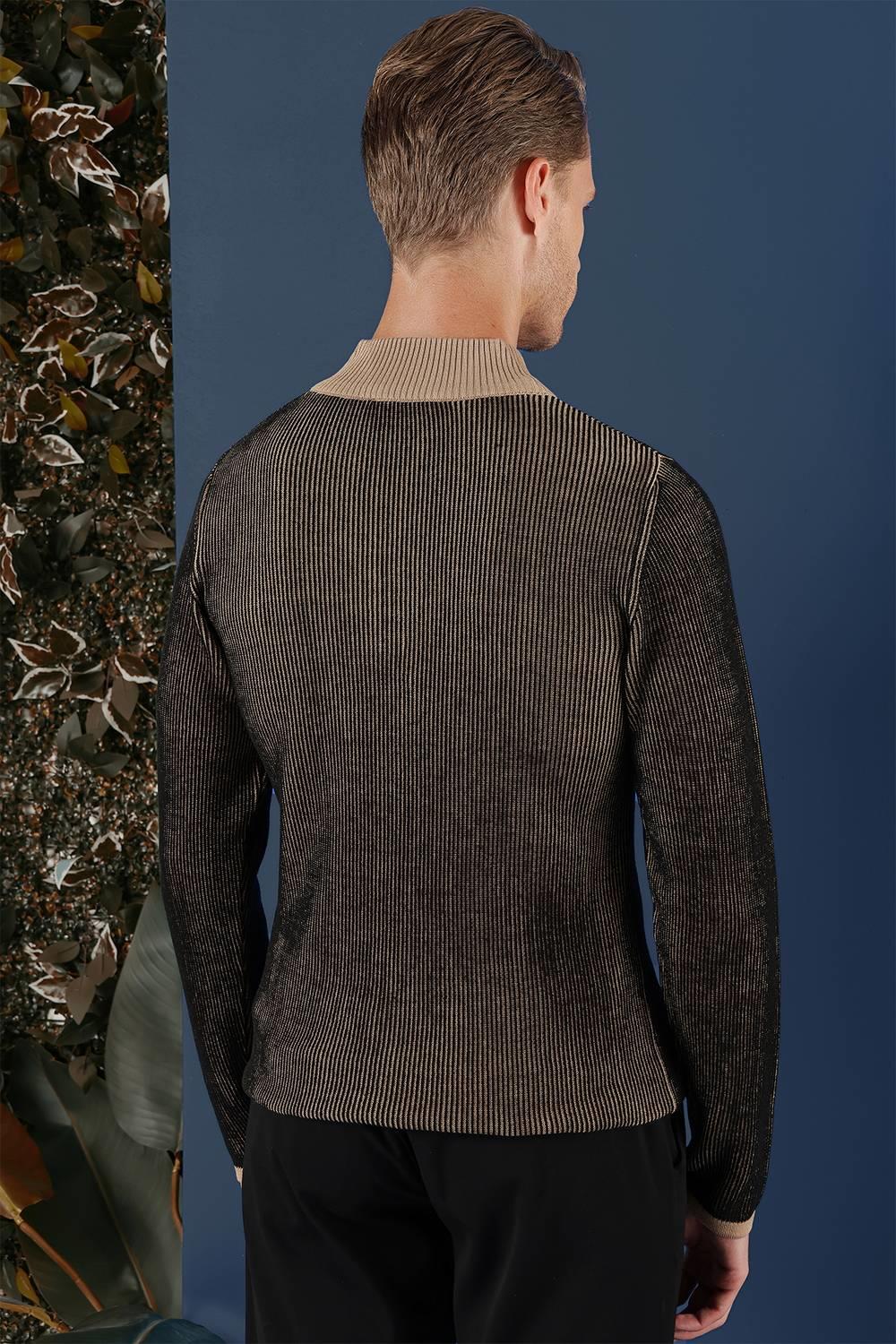 TR 859 Slim Fit Camel Klasik Triko