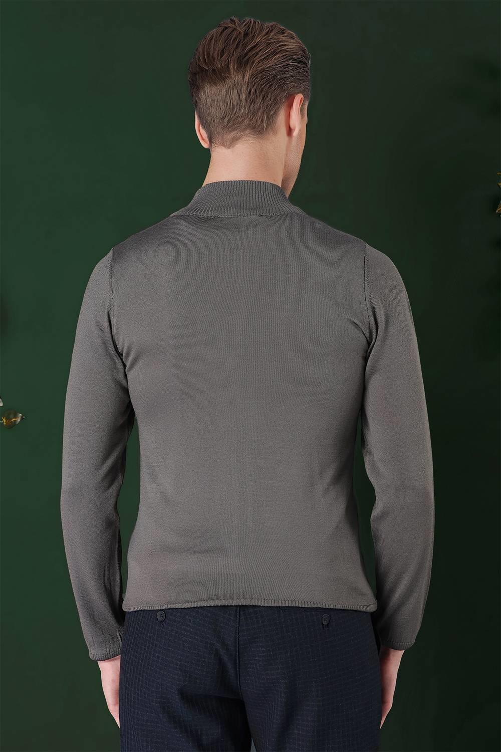 TR 860 Slim Fit Füme Klasik Triko