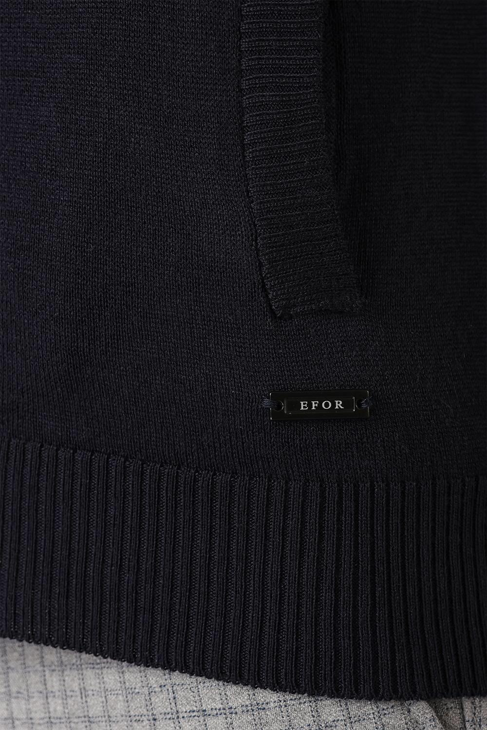 TR 860 Slim Fit Lacivert Klasik Triko
