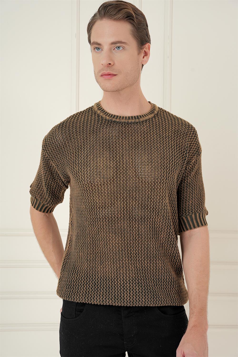 TR 862 Slim Fit Kahve Klasik Triko